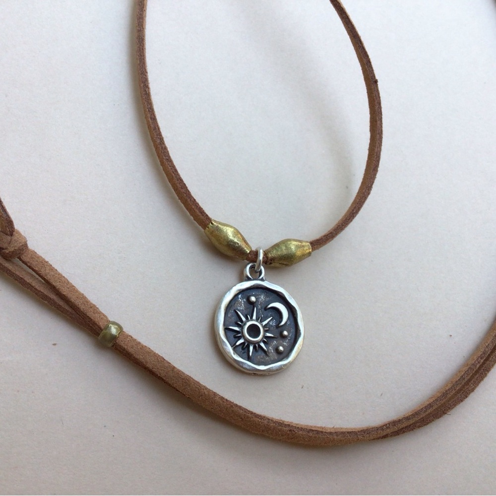 Suede Cord Sundance Charm Necklace - Picture 5 of 12